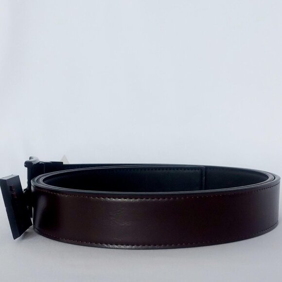 GUESS Men’s Reversible Leather Belt Black/Brown Size XL - Picture 3 of 10
